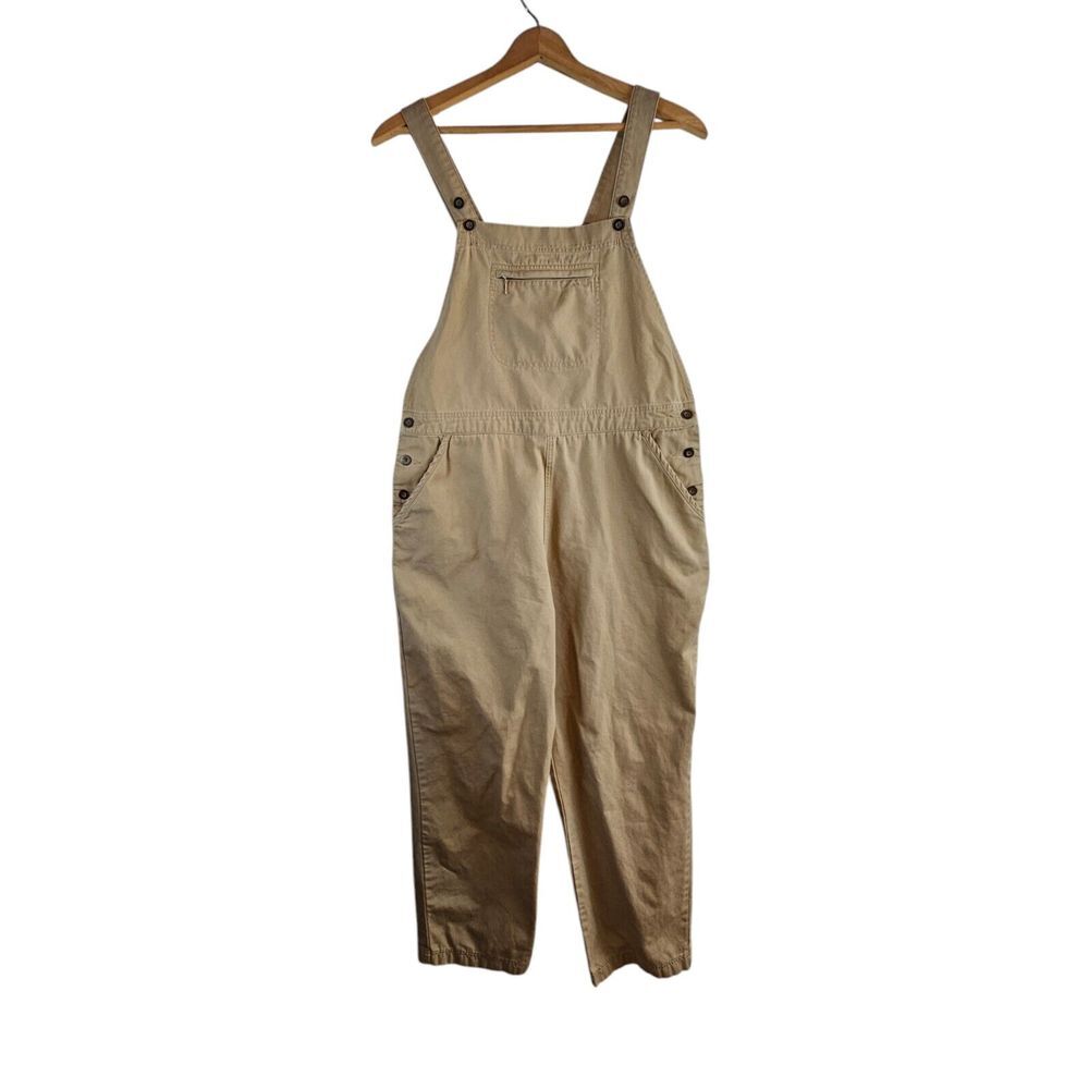 Vintage WoolrichOveralls Bibs Khaki 1455 Women's Large Beige 90s Great Condition